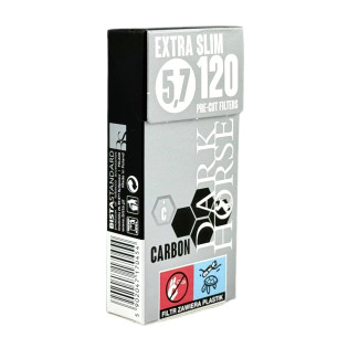 Cigarette Filters Dark Horse Precut Carbon Extra Slim 5.7x14 Mm (120 Pcs)