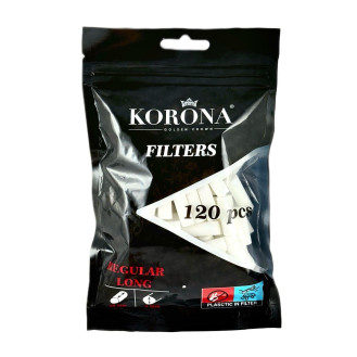 Фільтри для самокруток KORONA REGULAR LONG 8х22 мм (120 шт) Фільтри для самокруток KORONA REGULAR LONG 8х22 мм (120 шт)