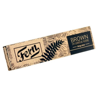 Fern Ks Brown + Tips+stick Unbleached Wood Paper 34/24 Rolling Paper