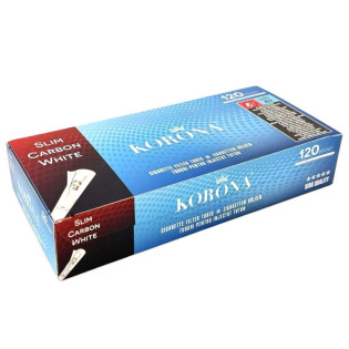 Tubki do nabijania papierosów KORONA SLIM CARBON WHITE (120 szt.)