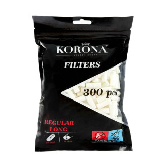 Фільтри для самокруток KORONA REGULAR LONG 8х22 мм (300 шт) Фільтри для самокруток KORONA REGULAR LONG 8х22 мм (300 шт)