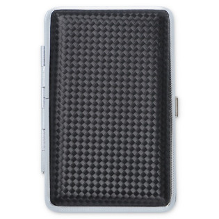 Papierośnica J&Y Slim czarna skóra plecionka