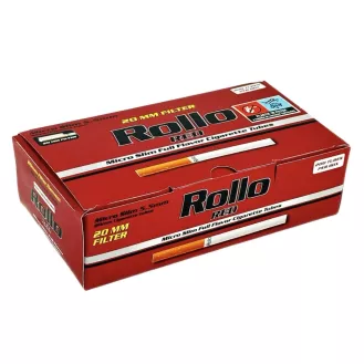 Cigarette rolling cartridges ROLLO RED 5.5X20mm MICRO SLIM, 80 mm (200 pcs)