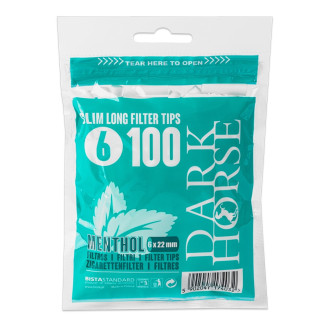 Filtry do papierosów skręcanych DARK HORSE SLIM LONG MENTHOL 6x22 mm (100 szt.)