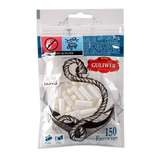 Фільтри для самокруток GULIWER SLIM LONG 6X20 мм (150 шт) Фільтри для самокруток GULIWER SLIM LONG 6X20 мм (150 шт)