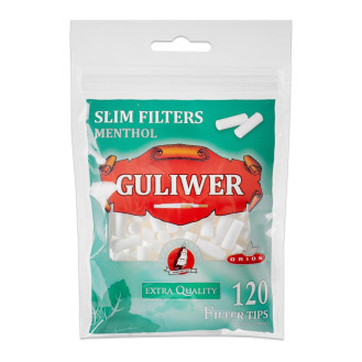 Filtry do papierosów skręcanych GULIWER SLIM MENTHOL 6X15 mm (120 szt.)