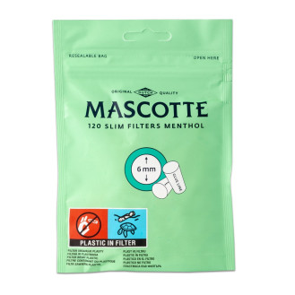 Filtry do papierosów MASCOTTE SLIM MENTHOL 6x15 mm (120 szt.)