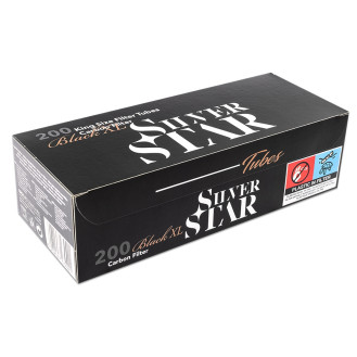 Cigarette Silver Star Carbon Black  X-long (200 Pcs)