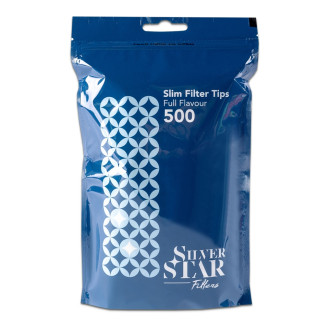 Фільтри для самокруток SILVER STAR SLIM 6х15 мм (500 шт) Фільтри для самокруток SILVER STAR SLIM 6х15 мм (500 шт)