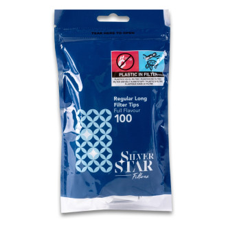 Фільтри для самокруток SILVER STAR REGULAR LONG 8х22 мм (100шт) Фільтри для самокруток SILVER STAR REGULAR LONG 8х22 мм (100шт)
